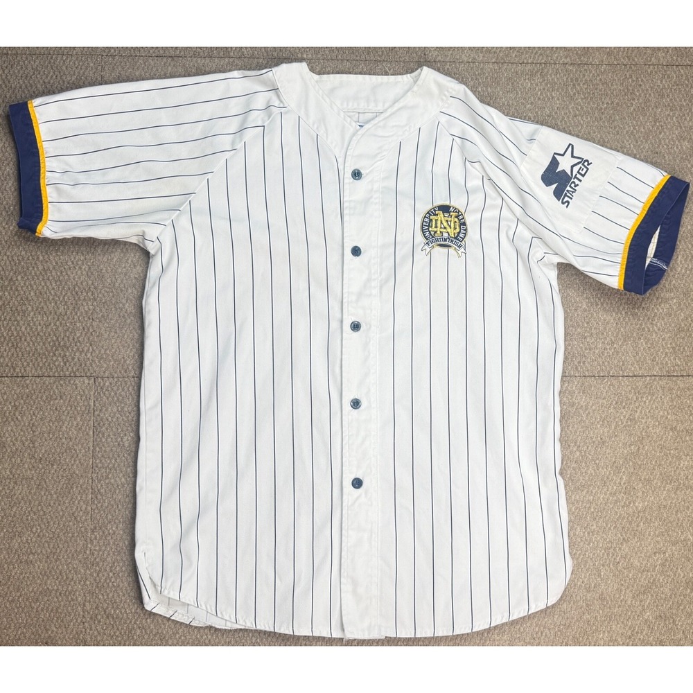 Starter NCAA Vtg University Notre Dame Fightin Irish Baseball Jersey Size XL